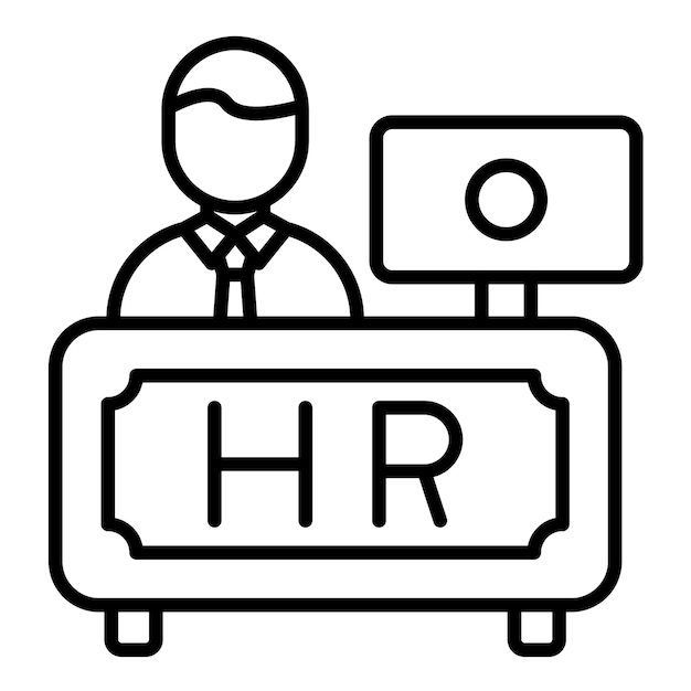 Vector hr department line illustration