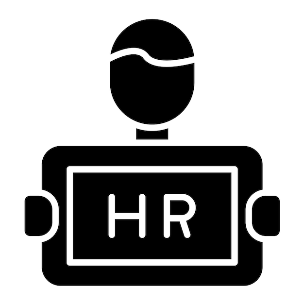 Hr Management Glyph Solid Black Illustratie