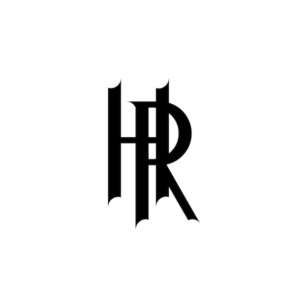 HR monogram logo design letter text name symbol monochrome logotype alphabet character simple logo