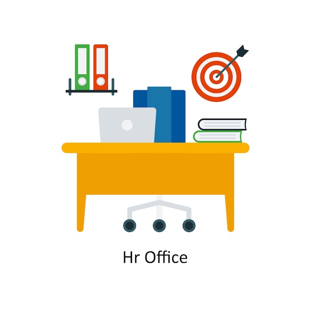 HR Office Concept Flat Icon Style Иллюстрация