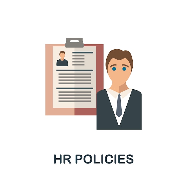 Значок Hr Policies Простой элемент из коллекции кадровых ресурсов Значок Creative Hr Policies для шаблонов веб-дизайна, инфографики и многого другого