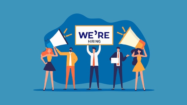 hr recruiting announcement we are hiring advertisement human resources or employer looking