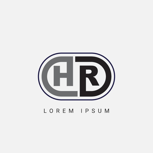 Hr or rh letter initial logo design vector template