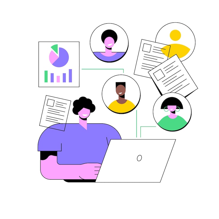 Vector hr software abstract concept vector illustration
