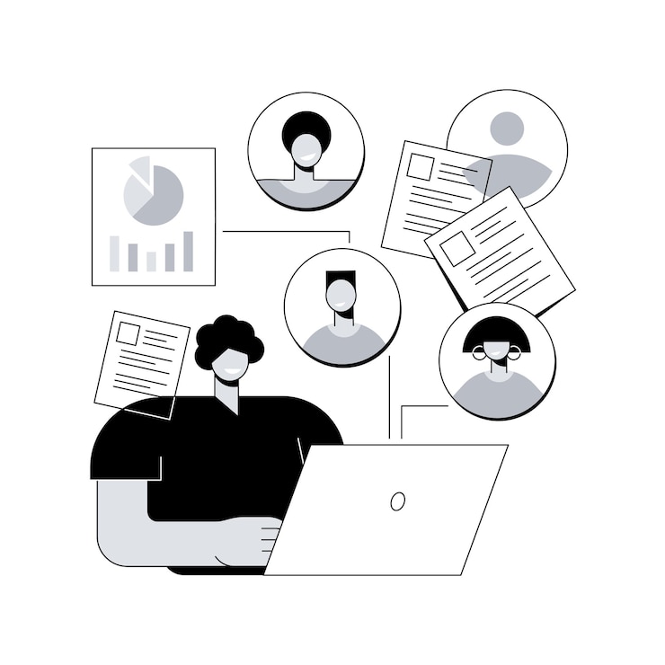 Vector hr software abstract concept vector illustration