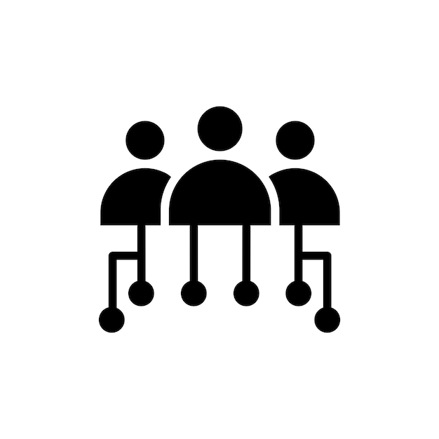 Икона HR-стратегии, установленная в черном стиле, заполненная и очерченная знаком планирования бизнес-решений