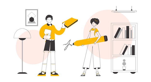 HR team Lineart minimalistic style Vector
