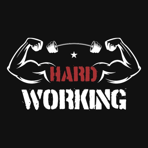 Hrad working gym tshirt design