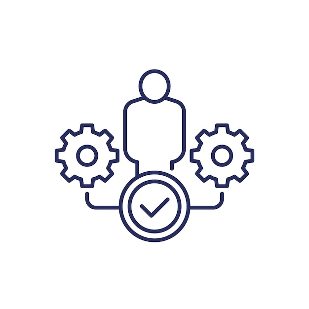 HRM Human Resource Management-lijnpictogram