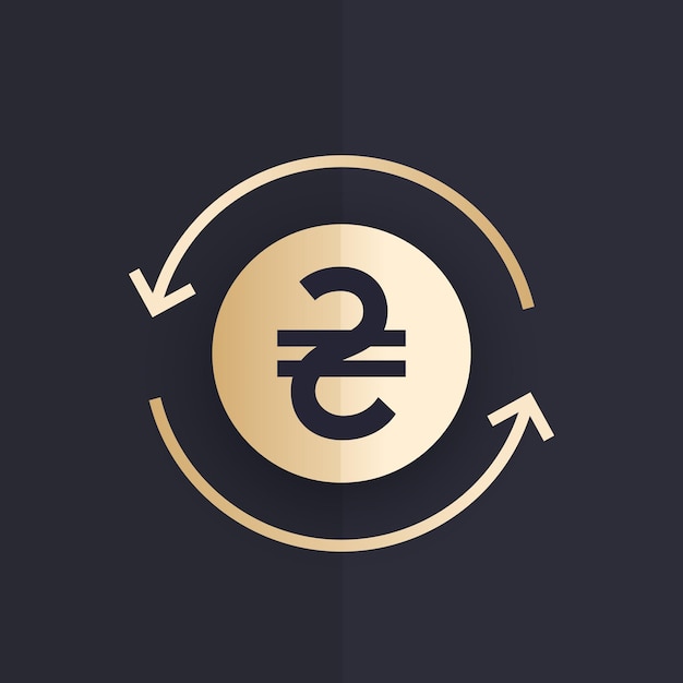 Hryvnia exchange vector icon ukrainian currency