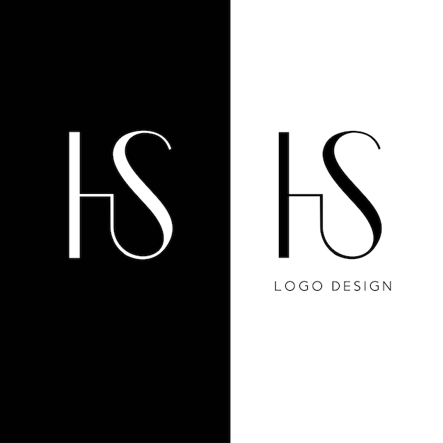 HS initial letter logo design