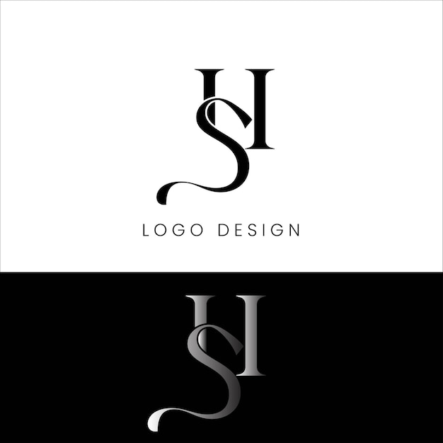 HS initial letter logo design