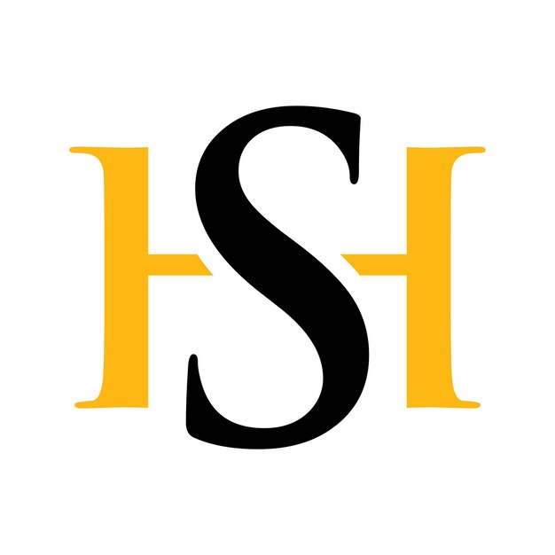 Vettore illustrazione iniziale del logo hs