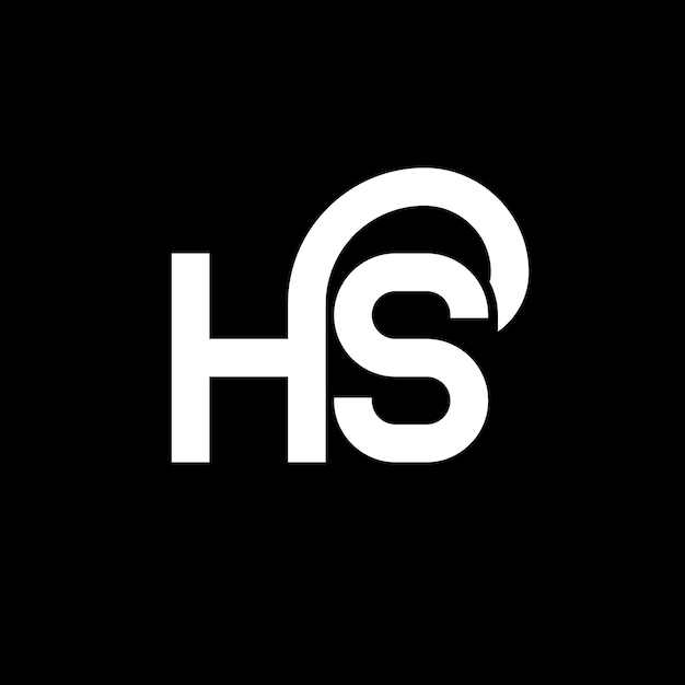 HS letter logo design on black background HS creative initials letter logo concept hs letter design HS white letter design on black background H S h s logo