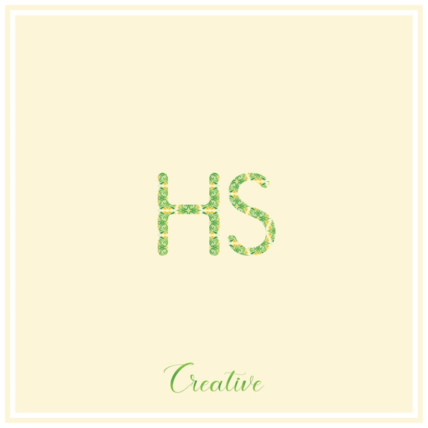 Vettore logo verde naturale ulteriore progettazione del logo illustrazione vettoriale logo creativo minimo logo monogramma hs