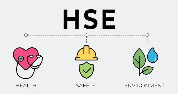 hse concept health safety environment acronym vector icon design