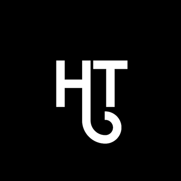 黒い背景のホワイト・レター・ロゴ デザイン (HTML) ブラック・レター デザイン(HTML)