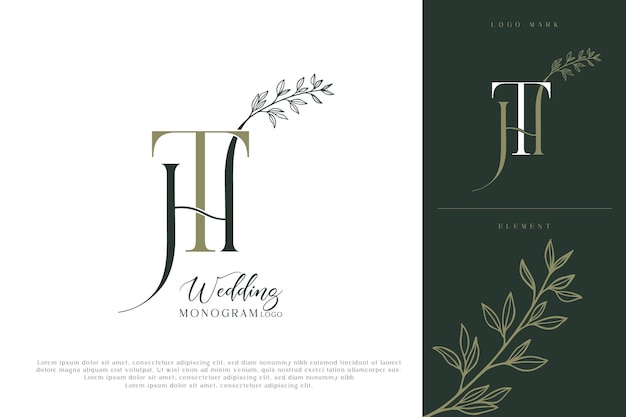 ht th wedding initial monogram logo