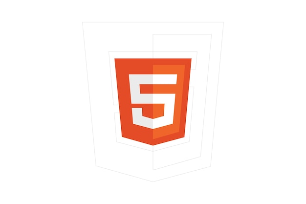 HTML 5 최소 플랫 로고 디자인