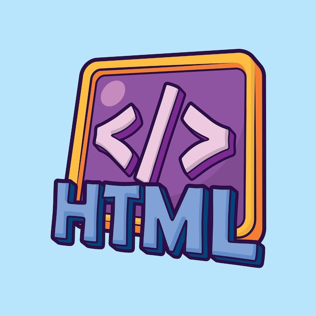 HTML Code Script Symbol Flat Design Vector Illustration