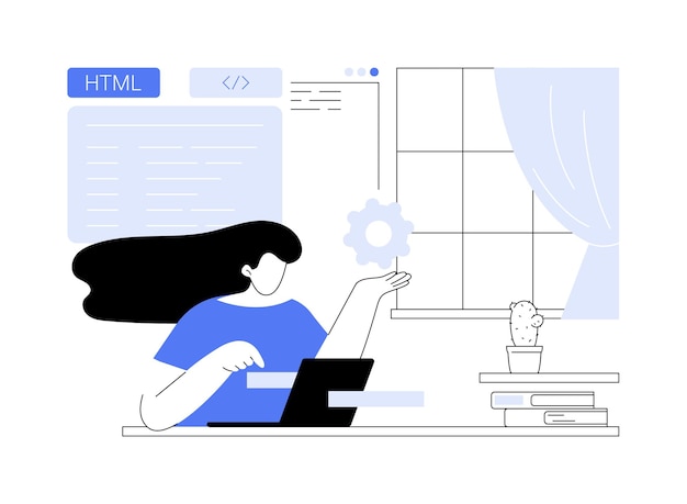 Premium Vector | Html coding abstract concept vector illustration
