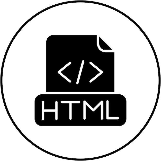 Викторное изображение значка файла Html может использоваться для компьютерного программирования