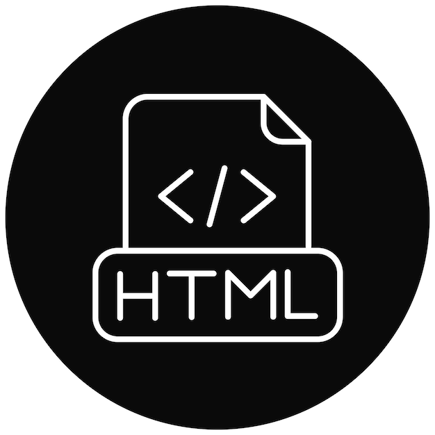 Викторное изображение значка файла Html может использоваться для компьютерного программирования