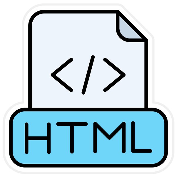 Викторное изображение значка файла html может использоваться для компьютерного программирования