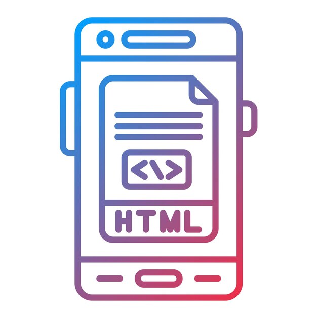 Вектор html-икона векторного изображения может быть использована для разработки мобильных приложений