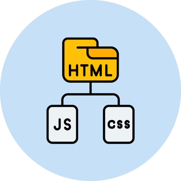 Vector html js css flat illustration