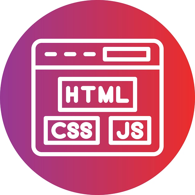 Vector html js css icon stijl