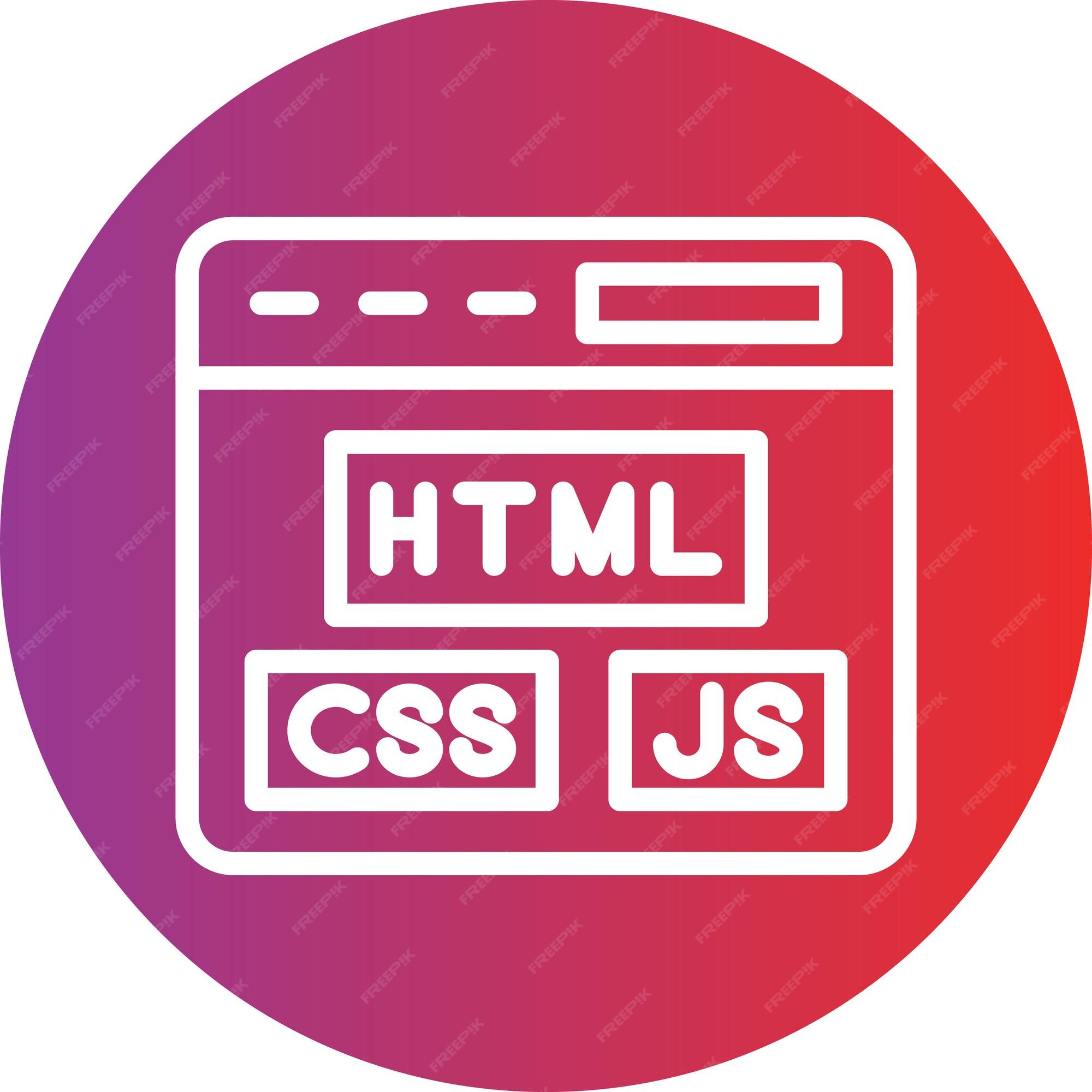 Premium Vector | Html Js Css Icon Style