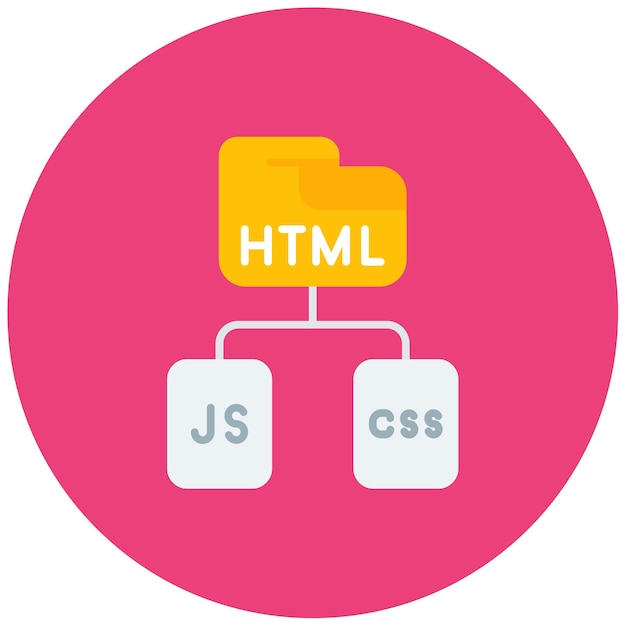 Html Js Css platte illustratie