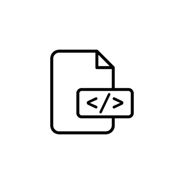 HTML Script Icon Set Code Tag en Web Programming Vector symbool in een zwarte gevulde en omschreven stijl Digitale Creatie Teken