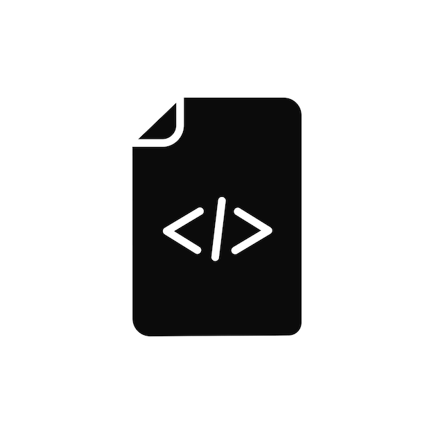HTML Script Icon Set Code Tag en Web Programming Vector symbool in een zwarte gevulde en omschreven stijl Digitale Creatie Teken