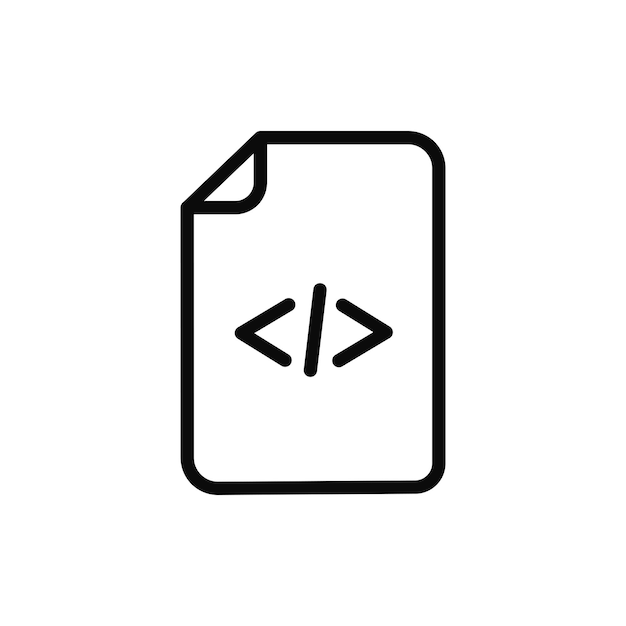 HTML Script Icon Set Code Tag en Web Programming Vector symbool in een zwarte gevulde en omschreven stijl Digitale Creatie Teken