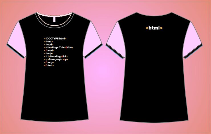 Vector html t-shirt 基本編碼設計 程式員編碼設計