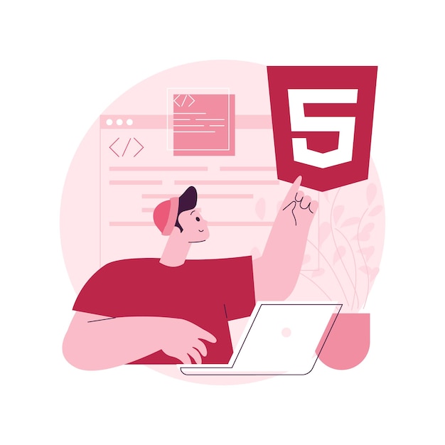 Illustrazione vettoriale del concetto astratto di sviluppo del sito web html5