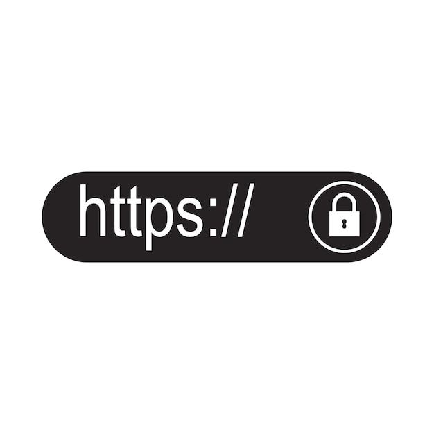 Https 프로토콜 검색 추세 및 연결 보안 벡터 그림 기호 디자인
