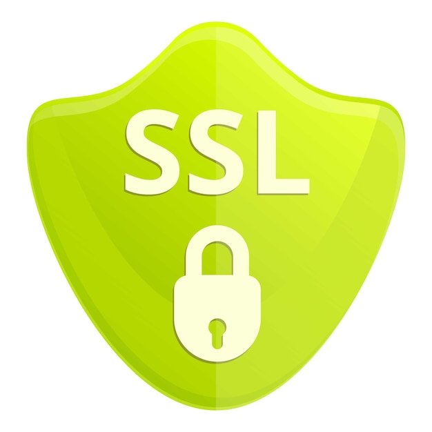 HTTPS SSL 証明書のアイコンホワイトバックグラウンドに隔離されたウェブデザインのためのHTTPS SSL 證明書のベクトルアイコンのカートゥーン