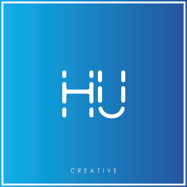 HU Premium Vector Latter Logo Design Minimalistische Logo Illustratie Grafisch Ontwerp Monogram Ontwerp