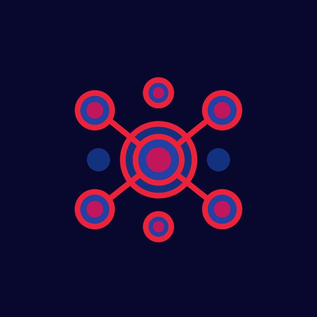 Hub connections icon flat style