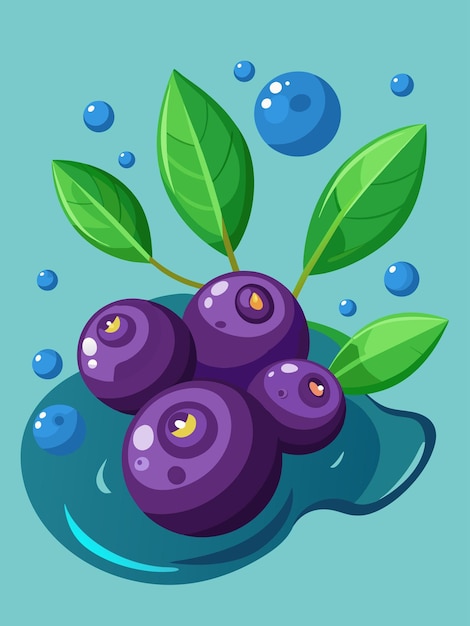 Huckleberries float in a pool of clear water their plump forms casting a deep purple hue upon the li