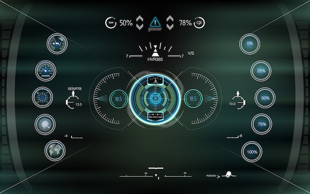 Hud фон космического пространства. инфографические элементы приборная панель автомобиля