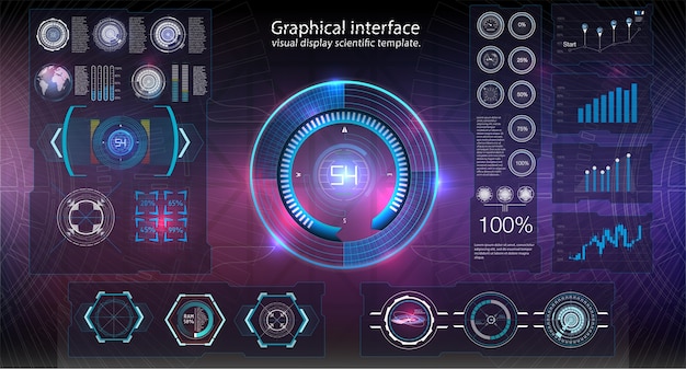 Vector hud background outer space. infographic elements.digital data, business abstract background.