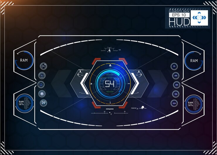 Vector hud background outer space.