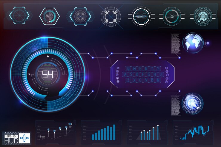 Vector hud background outer space.