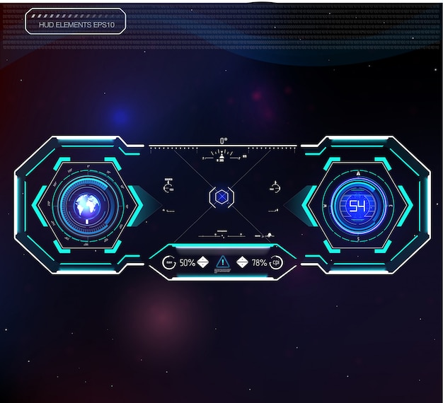 Vector hud background outer space.