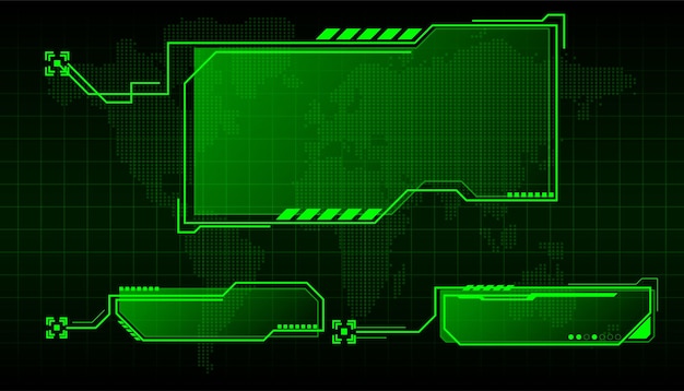 Hud-bijschriftvakken Futuristische ruimteweergave informatielay-out digitaal infoframe-element voor tekst