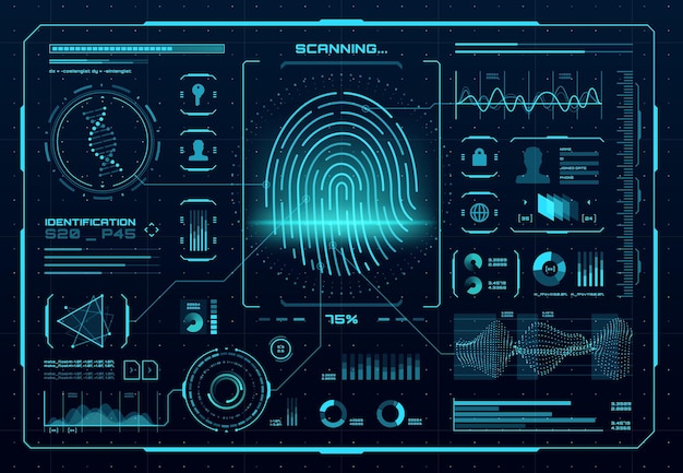 Hud biometric access control interface fingerprint